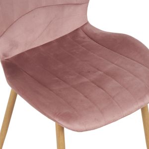 Кадифен стол Jelour в цвят гнила ябълка - естествени метални крака 46.5x60x84см