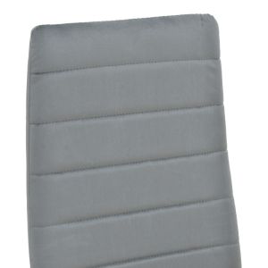 Кадифен стол Parker в сив нюанс с черен метален крак 39.5x48x95см