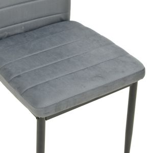 Кадифен стол Parker в сив нюанс с черен метален крак 39.5x48x95см