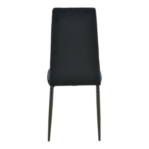 Кадифен стол Parker в черен нюанс с черен метален крак 39.5x48x95см
