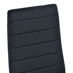 Кадифен стол Parker в черен нюанс с черен метален крак 39.5x48x95см