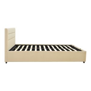 Кадифено легло Molito в екрю цвят с място за съхранение 120x200 см