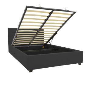 Кадифено легло Molito в черен цвят с място за съхранение 120x200 см