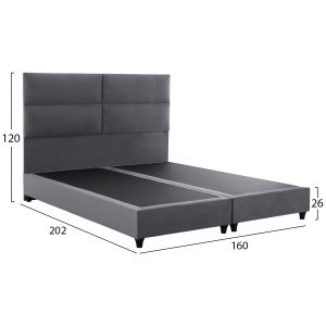 Velvet gray bed Milo Hm616,10 for mattress 160x200cm