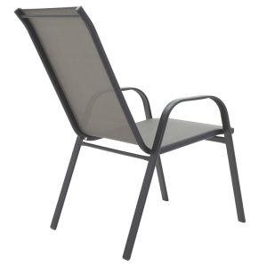 Kalan-Watson dining set, gray metal and tempered glass table, 3 pieces D60x70cm