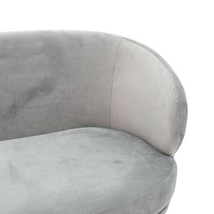 Gloria sofa in gray velvet with gold metal frame 132x82x83cm