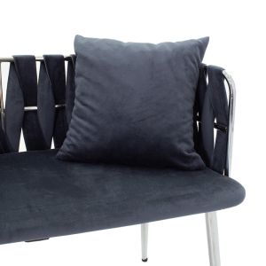 Ivory sofa with gray plush fabric 110x52x77cm