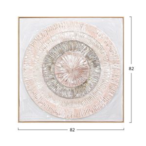 Картина 3d Hm4578 с бежова Ps рамка-ръчно изработени кръгове 82x4,5χ82hcm.