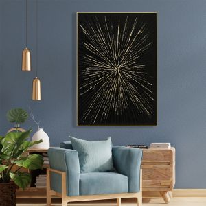 Картина Explosion Hm4549 ​​с бежова Ps рамка-черно платно-ръчна изработка 72x4,5x102hcm.