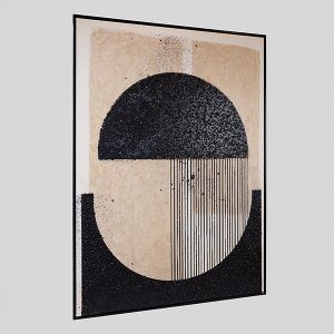 Abstract painting balance with black - beige 100x140cm