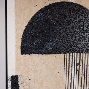 Abstract painting balance with black - beige 100x140cm