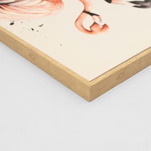 Wall painting Hm4562 beige Ps canvas with print with frame 2 flamingos 52.5x2.8x72.5hcm.