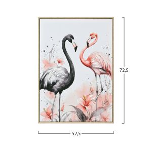Wall painting Hm4562 beige Ps canvas with print with frame 2 flamingos 52.5x2.8x72.5hcm.