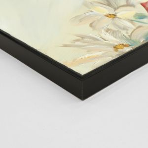 Wall painting Hm4564 black Ps frame with canvas print female face with feathers 82x4.5x122hcm.