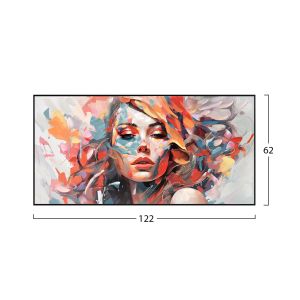 Wall painting Hm4570 black Ps frame with canvas print of a woman's face 122x4.5x62hcm.