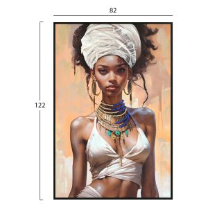 Wall painting Hm4571 black Ps frame with a female figure printed on canvas 82x4.5x122hcm.