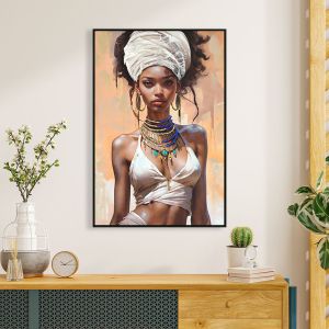 Wall painting Hm4571 black Ps frame with a female figure printed on canvas 82x4.5x122hcm.
