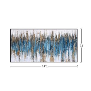 Abstract wall painting (blue) Hm4574.02 beige Ps frame-canvas 142x4.5x72hcm.