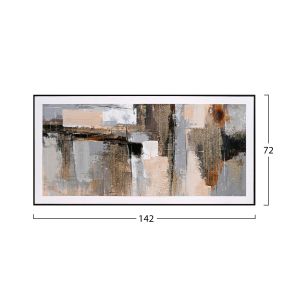 Abstract wall painting Hm4551 black Ps frame-canvas 142x4.5x72hcm.