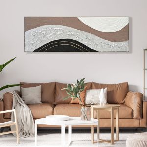 Abstract wall painting Hm4552.02 beige Ps frame-canvas-handmade 152x4.5x52hcm.