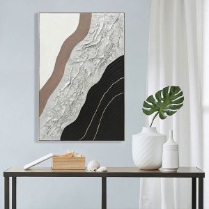 Abstract wall painting Hm4553.02 beige Ps frame-canvas-handmade 82x4.5x122hcm.