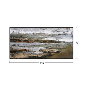 Abstract wall painting Hm4575.01 black Ps frame-canvas 142x4.5x72hcm.