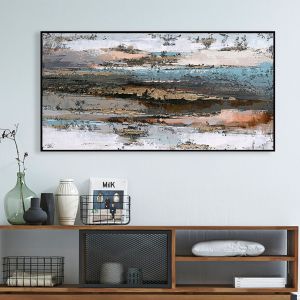Abstract wall painting Hm4575.02 black Ps frame-canvas 142x4.5x72hcm.