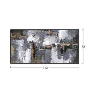Abstract wall painting Hm4576 black Ps frame-canvas 142x4.5x72hcm.