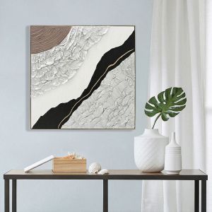 Abstract wall painting (square) Hm4553.01 beige Ps frame-canvas-handmade 82x4.5x82hcm.