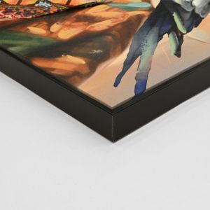 Square wall painting Hm4566 black Ps frame with canvas print female figure 82x4.5x82hcm.