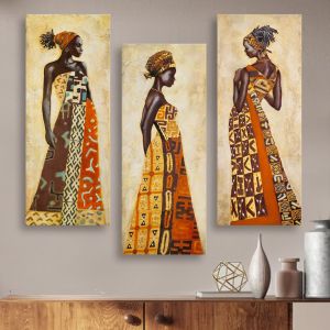 Painting of 3 elements African woman Hm7204,03