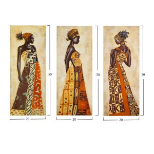 Painting of 3 elements African woman Hm7204,03