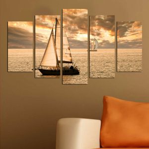 5-piece painting Sunset Sailing Hm7206,01