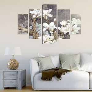 Picture panel of 5 elements Magnolia Kobus Hm7207,01