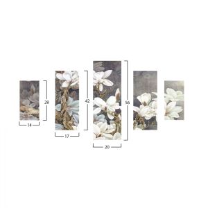 Picture panel of 5 elements Magnolia Kobus Hm7207,01
