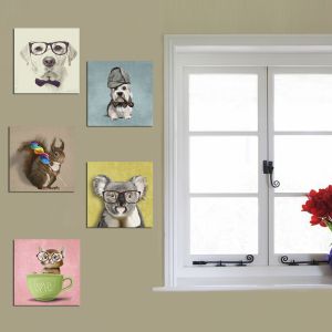 5-piece canvas painting Clever Pets Hm7205,01