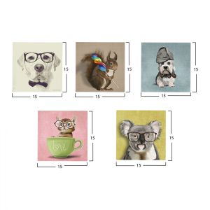 5-piece canvas painting Clever Pets Hm7205,01