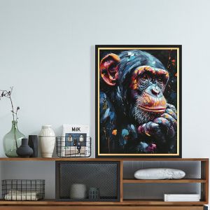 Painting pop art monkey black Ps frame Hm4563 64x4.5x84hcm.