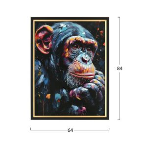 Painting pop art monkey black Ps frame Hm4563 64x4.5x84hcm.