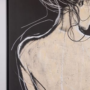 Painting with a female silhouette - beige 100x140cm