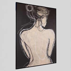 Painting with a female silhouette - beige 100x140cm