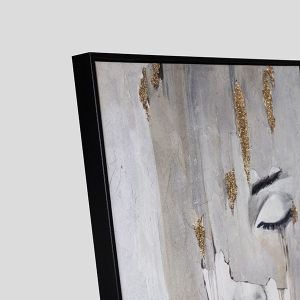 Painting with a female face, beige 80x120cm