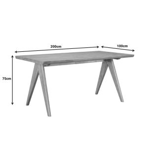 Winslow rubber table in light walnut color 200x85x75cm