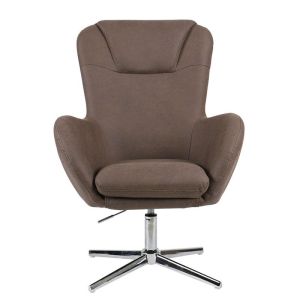 Brown armchair with swivel mechanism and height adjustment 72*73*100/104