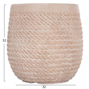 Round planters set of 4 pieces Gardener Hm4722 fibroclay - cement ivory color Φ54x54 in cm.
