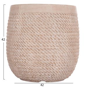 Round planters set of 4 pieces Gardener Hm4722 fibroclay - cement ivory color Φ54x54 in cm.