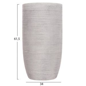 Cylindrical planters set of 3 pieces Gardener series Hm4721 fibroclay - cement color Φ42.5x78.5 in cm.