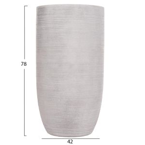 Cylindrical planters set of 3 pieces Gardener series Hm4721 fibroclay - cement color Φ42.5x78.5 in cm.