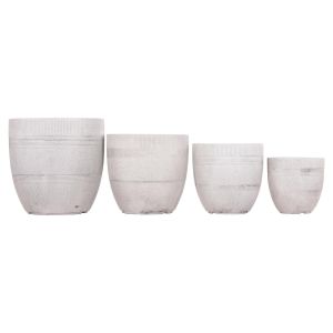 Planters, round, set of 4 pieces, Gardener series Hm4719 fiberglass - cement color Φ44x43cm.