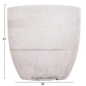 Planters, round, set of 4 pieces, Gardener series Hm4719 fiberglass - cement color Φ44x43cm.